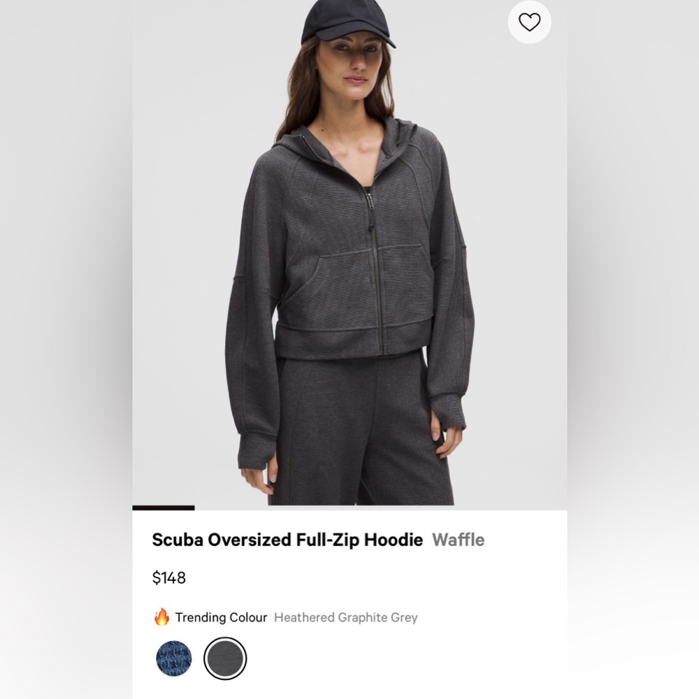 Lululemon Charcoal Scuba Full-Zip Hoodie